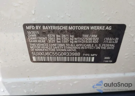2016 BMW X6 xDrive50I from USA, damaged, VIN 5UXKU6C55G0R33988